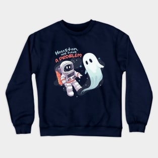 Spooky Encounter: Astronaut vs. Sheet Ghost Halloween in Space Crewneck Sweatshirt